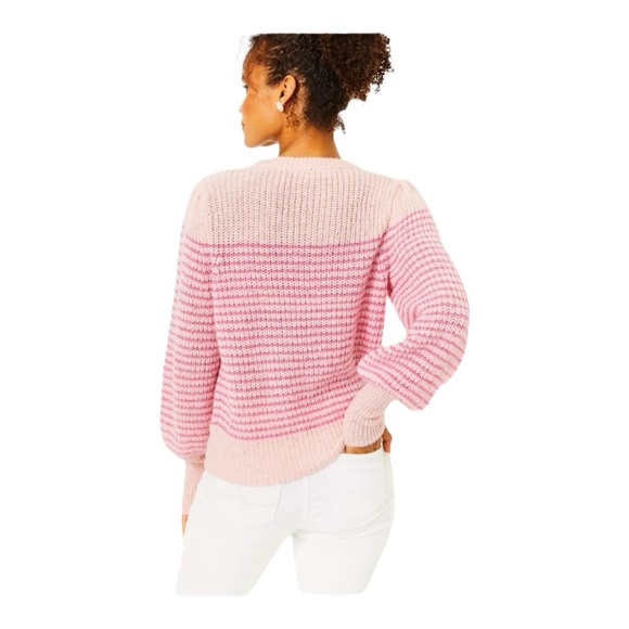 LILLY PULITZER | Finney Sweater in Pink Stripe, Size XS - Picture 2 of 11